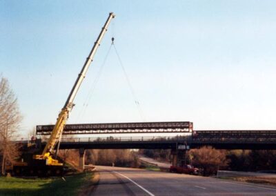 Installing Pedestrian Bridge over I-89 -Colchester, VT