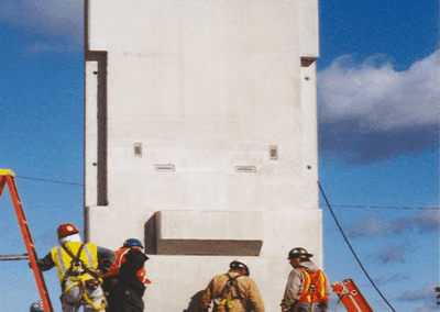 Setting precast-Gutterson Parking Garage, UVM-Burlington, VT