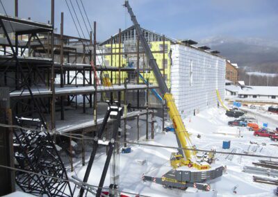 Erecting Steel-Jay Peak Hotel Water Park -VT