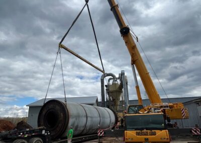 Crane service job to relocate silo in Richford, VT