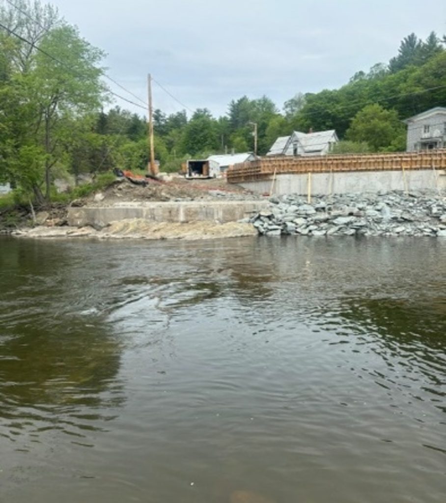 CCS the crew hard at work installing the foundation abutments for Wolcott, VT bridge